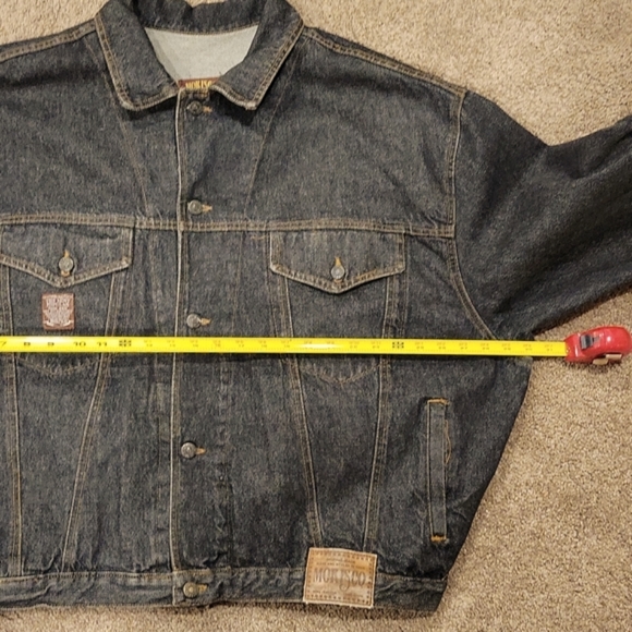 Mens Jean Jacket Big and Tall Black Denim XXL EUC - Picture 11 of 16